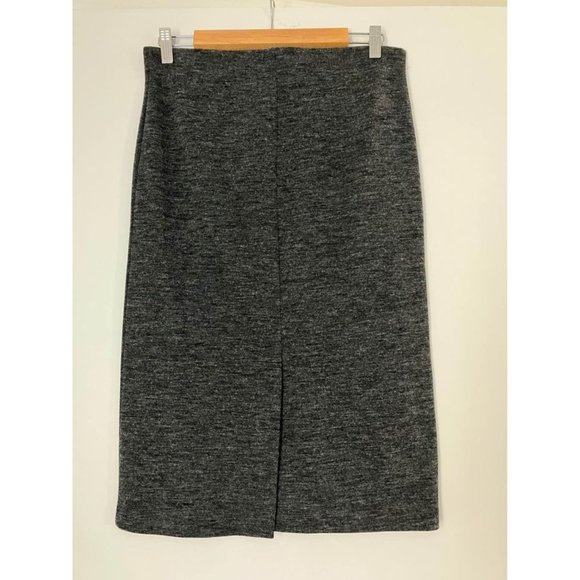 LOFT charcoal grey pencil skirt with slit - Picture 7 of 8